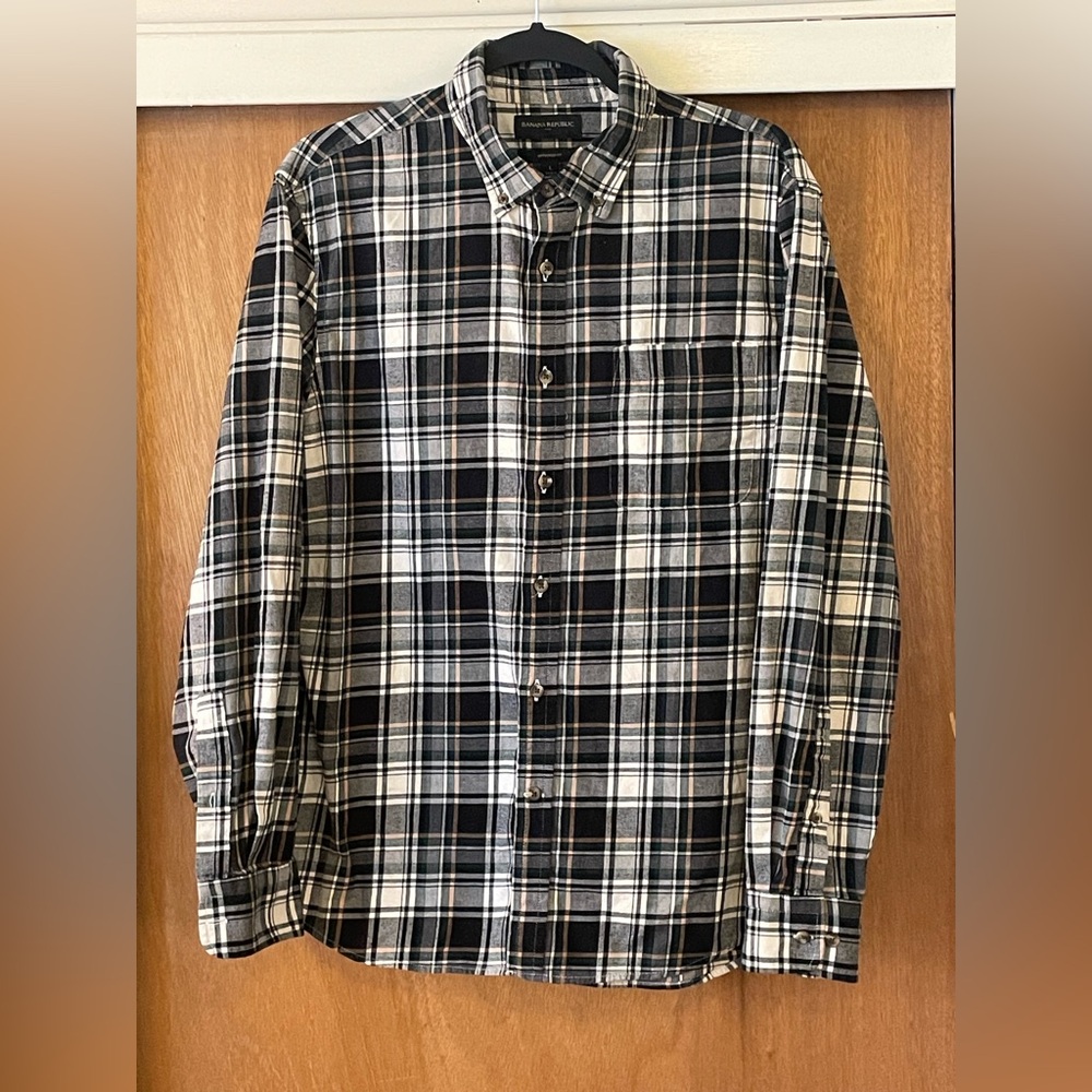 Banana Republic Men's Plaid Button-Down Shirt